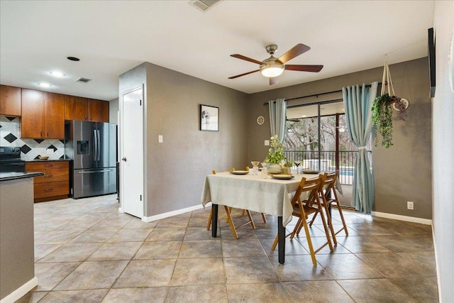 5014 Little Valley Rd, Leander, TX 78641 - dining area with a ceiling fan and baseboards