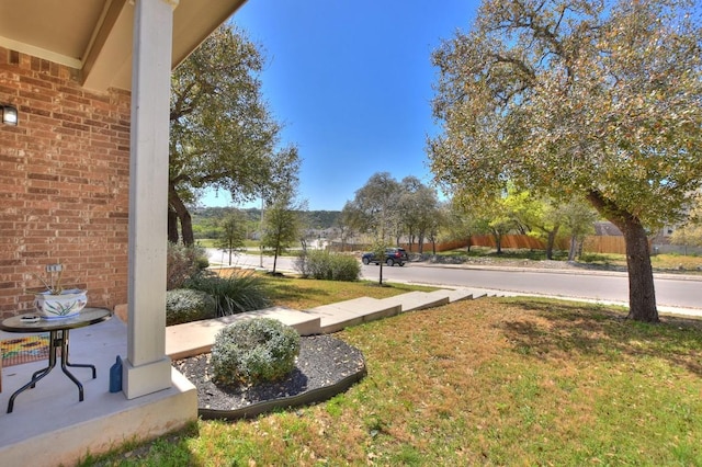 view of grassy yard