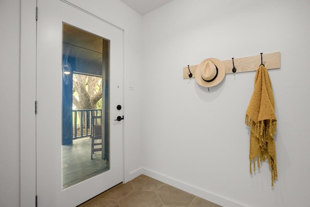 3503 Gable Dr, Austin, TX 78759 - doorway to outside with tile patterned floors and baseboards