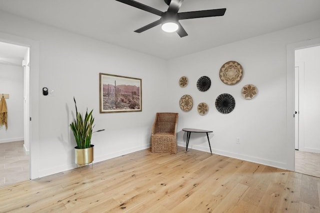 3503 Gable Dr, Austin, TX 78759 - sitting room with a ceiling fan and light wood-style flooring