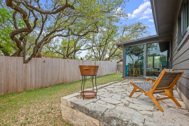 3503 Gable Dr, Austin, TX 78759 - view of yard featuring a patio area and a sunroom