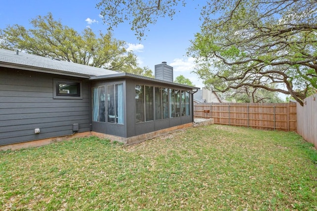 3503 Gable Dr, Austin, TX 78759 - fenced backyard with a sunroom
