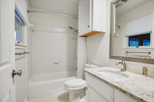 1607 Bay Hill Dr, Austin, TX 78746 - bathroom featuring vanity, bathtub / shower combination, and tile patterned flooring