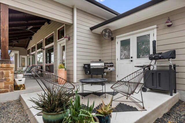 510 W 22nd St, Georgetown, TX 78626 - view of patio with a porch and french doors