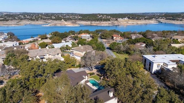 101 Knarr St, Austin, TX 78734 - aerial perspective of suburban area featuring a nearby body of water