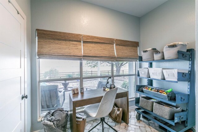18190 Round Hall Rd, Holland, TX 76534 - home office with brick floor