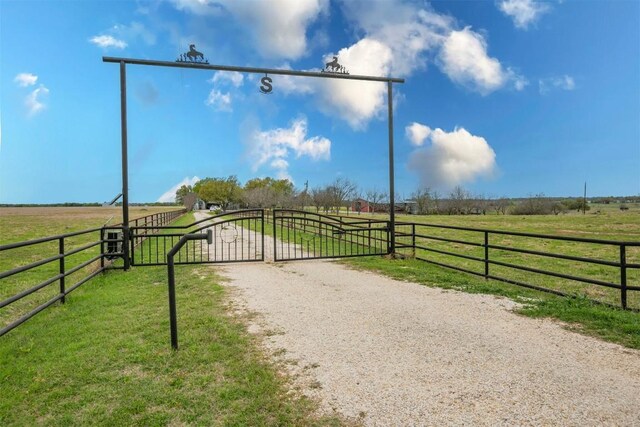 18190 Round Hall Rd, Holland, TX 76534 - view of gate with a rural view and a yard