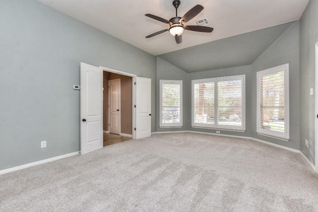8016 Tahoe Parke Cir, Austin, TX 78726 - carpeted empty room with vaulted ceiling, ceiling fan, and baseboards