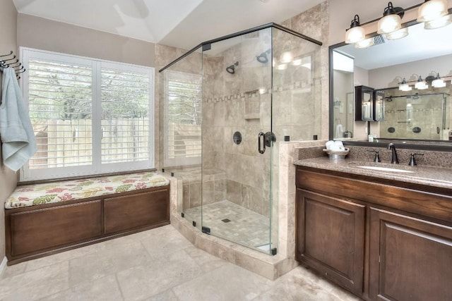 8016 Tahoe Parke Cir, Austin, TX 78726 - bathroom with vanity and a stall shower