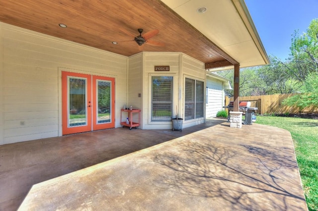 8016 Tahoe Parke Cir, Austin, TX 78726 - view of patio with french doors and ceiling fan