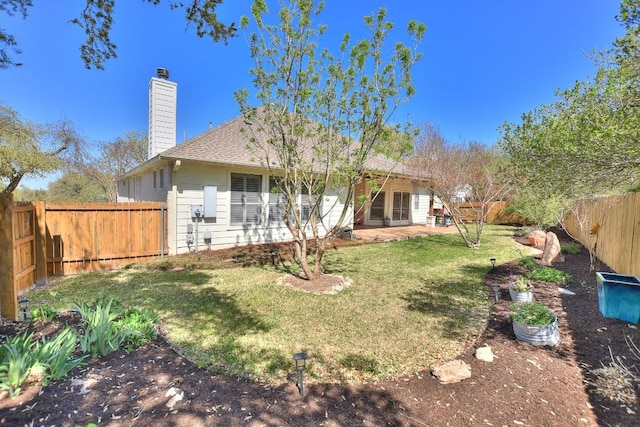 8016 Tahoe Parke Cir, Austin, TX 78726 - rear view of property featuring a chimney and a patio