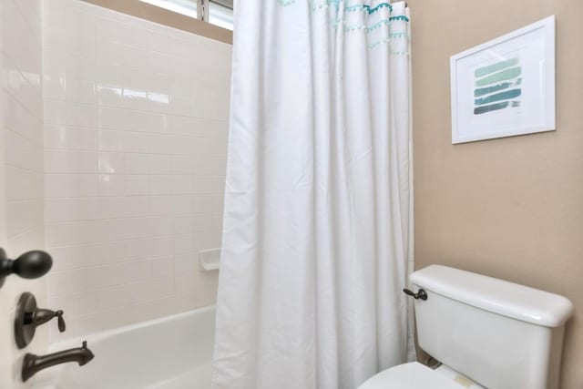 8016 Tahoe Parke Cir, Austin, TX 78726 - full bathroom with toilet and shower / bath combination with curtain