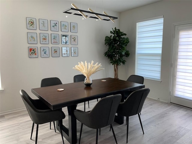 7900 Nightwing Rd, Austin, TX 78724 - dining space with baseboards and light wood finished floors