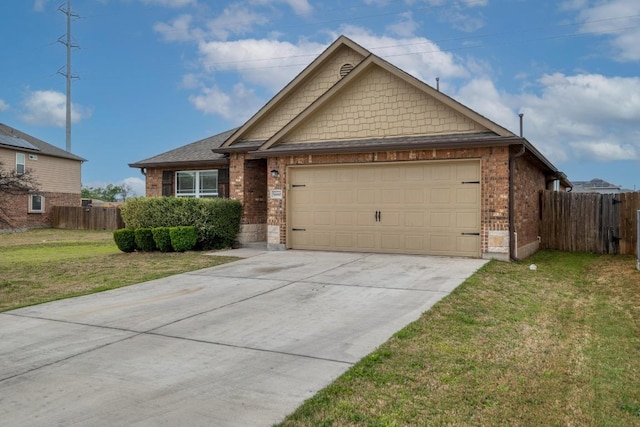 view of front of home with an attached garage, brick siding, and concrete driveway