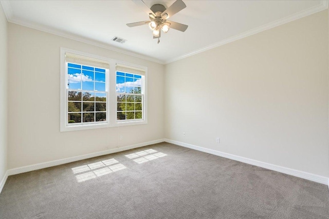 9204 Eddy Cv, Austin, TX 78735 - spare room with carpet, ceiling fan, and ornamental molding