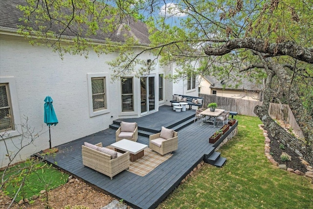 9204 Eddy Cv, Austin, TX 78735 - wooden deck with outdoor lounge area