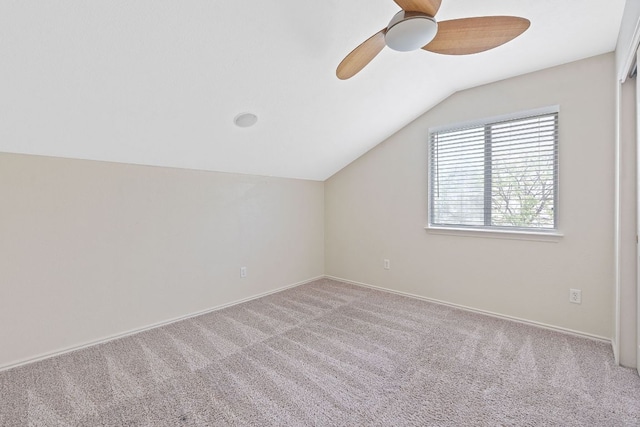 1142 Sundrop Pl, Round Rock, TX 78665 - additional living space with a ceiling fan, carpet floors, and vaulted ceiling