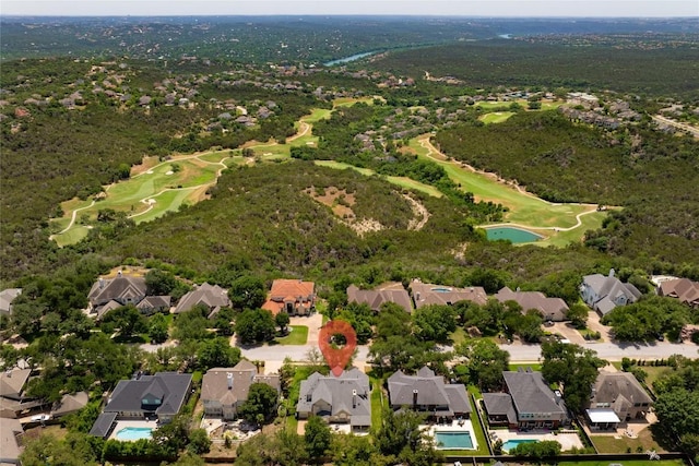 10204 Treasure Island Dr, Austin, TX 78730 - aerial view of property and surrounding area featuring nearby suburban area and a golf club