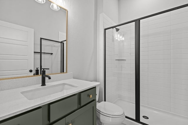 8408 Bouvreuil Dr, Austin, TX 78738 - bathroom with a stall shower, toilet, and vanity