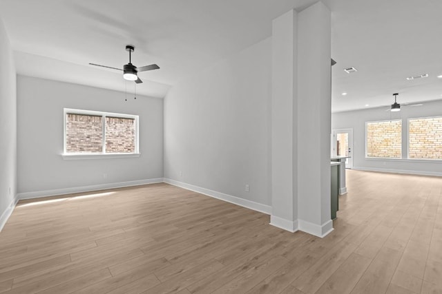 8408 Bouvreuil Dr, Austin, TX 78738 - unfurnished room with ceiling fan, healthy amount of natural light, light wood finished floors, and recessed lighting