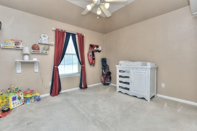 2435 Candle Ridge Trl, Georgetown, TX 78626 - carpeted bedroom with baseboards and ceiling fan