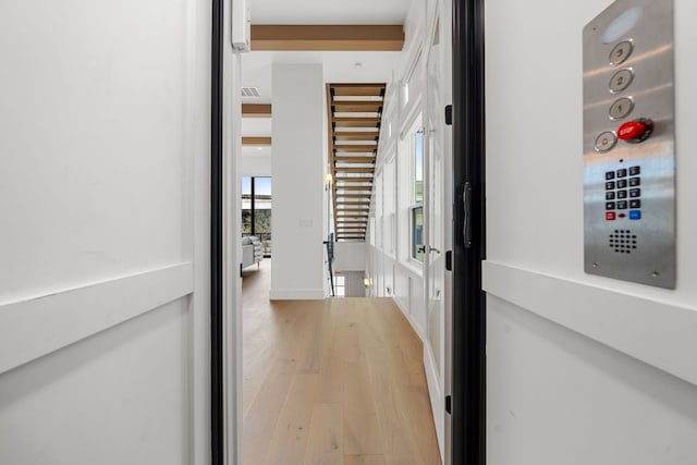 13408 Galleria Cir, Austin, TX 78738 - hallway featuring light wood finished floors
