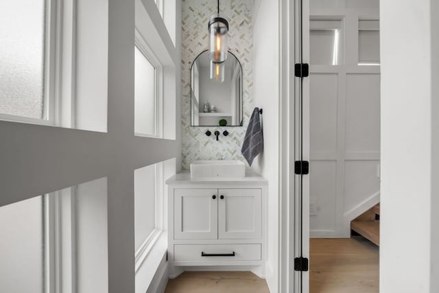 13408 Galleria Cir, Austin, TX 78738 - hall featuring light wood-style flooring and stairway
