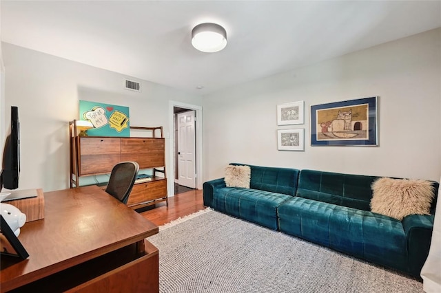 office area featuring wood finished floors