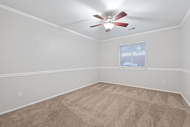 15835 Garrison Cir, Austin, TX 78717 - carpeted spare room with a ceiling fan, baseboards, and ornamental molding