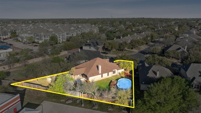 birds eye view of property featuring a residential view