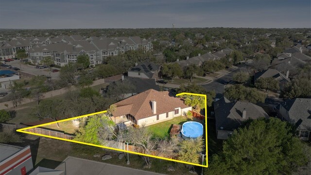 15835 Garrison Cir, Austin, TX 78717 - aerial perspective of suburban area with property boundaries highlighted
