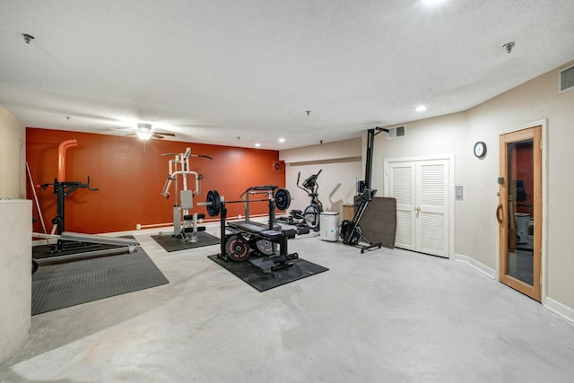 1704 W Ave Unit 108, Austin, TX 78701 - workout room with recessed lighting, a textured ceiling, and baseboards