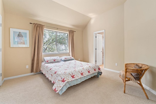 329 Park Place Dr, Georgetown, TX 78628 - bedroom featuring carpet flooring, baseboards, and vaulted ceiling