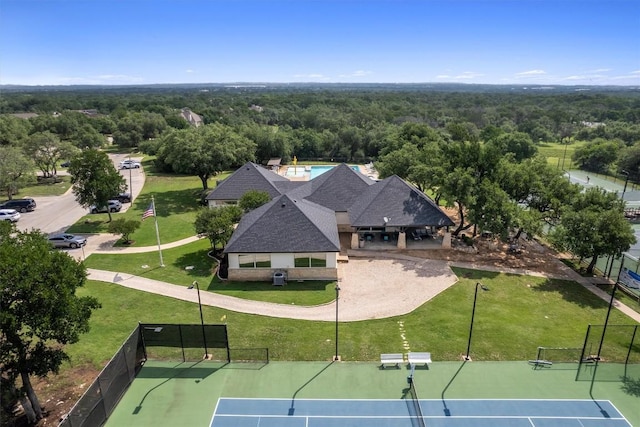 30224 Briarcrest Dr, Georgetown, TX 78628 - aerial view featuring a wooded view
