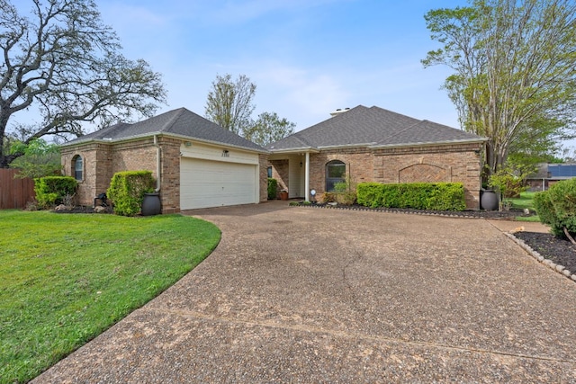 3300 Lost Oasis Holw, Austin, TX 78739 - single story home with driveway, brick siding, a garage, and a shingled roof