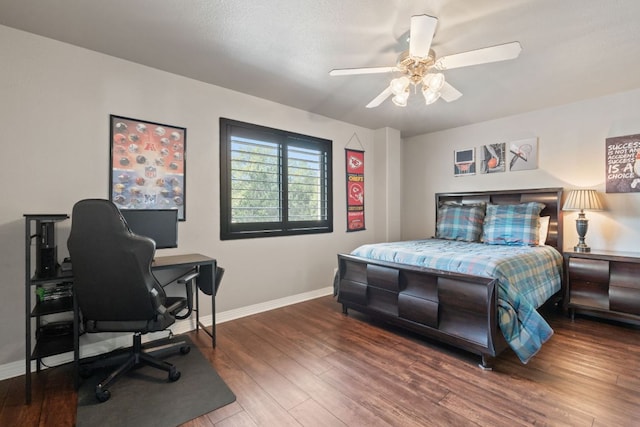 502 Explorer, Lakeway, TX 78734 - bedroom with wood finished floors, an office area, and ceiling fan