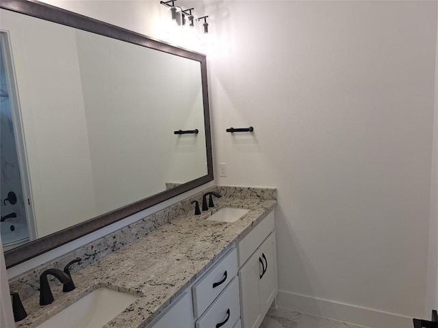 120 NW Strada Luca NW, Florence, TX 76527 - full bath featuring marble finish flooring and double vanity