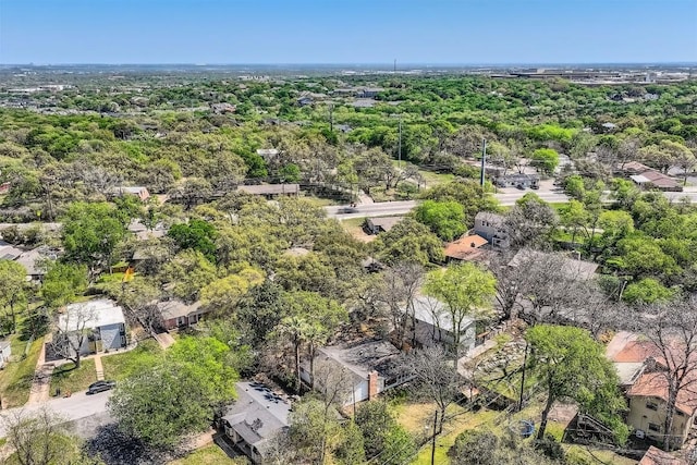3108 Matador Dr, Austin, TX 78741 - drone / aerial view featuring a view of trees
