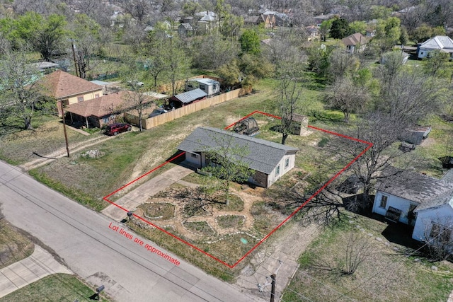818 Kimbro St, Taylor, TX 76574 - aerial view of property and surrounding area featuring property parcel outlined