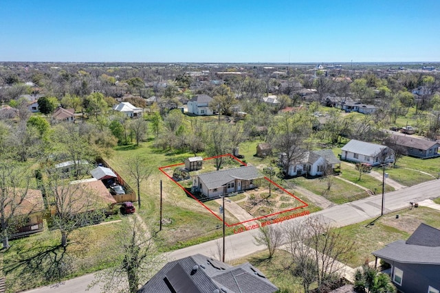 818 Kimbro St, Taylor, TX 76574 - aerial view of residential area with property parcel outlined