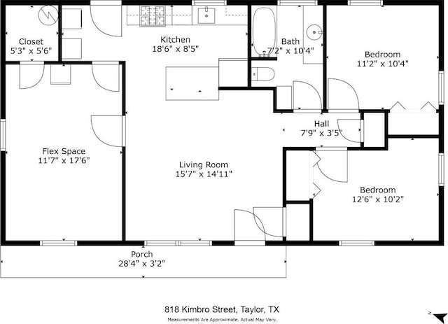 818 Kimbro St, Taylor, TX 76574 - floor plan / room layout