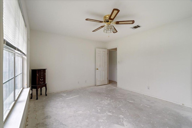 182 Lake Front Dr, Cedar Creek, TX 78612 - unfurnished room with a ceiling fan and unfinished concrete floors