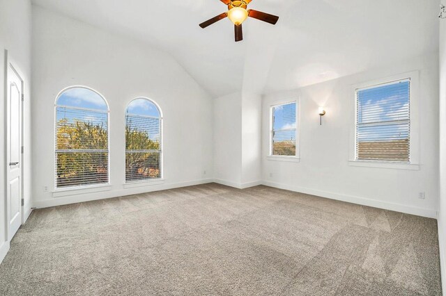 740 Nelson Ranch Rd, Cedar Park, TX 78613 - carpeted spare room featuring a ceiling fan and vaulted ceiling