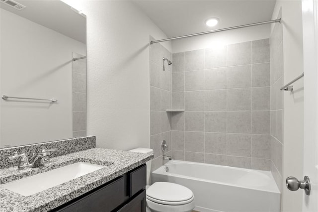 18309 Emu Ln, Manor, TX 78653 - full bathroom featuring toilet, vanity, and bathing tub / shower combination