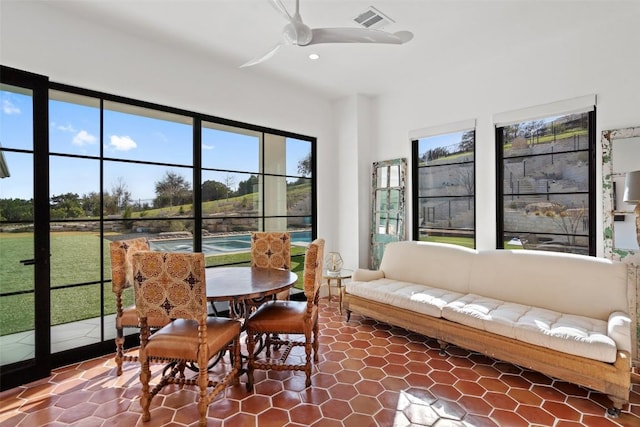 sunroom with visible vents