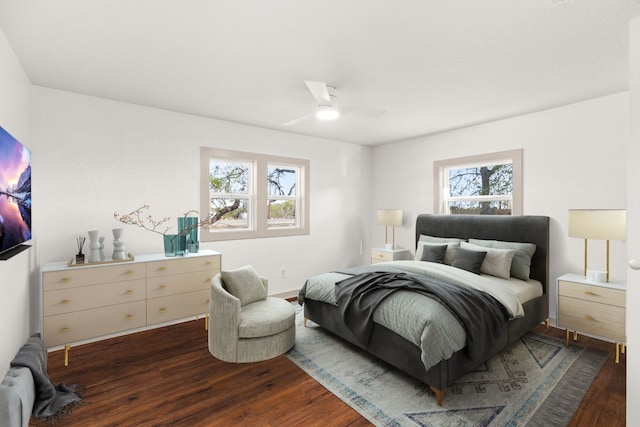 4904 Fm 2984, Luling, TX 78648 - bedroom featuring dark wood-type flooring and a ceiling fan