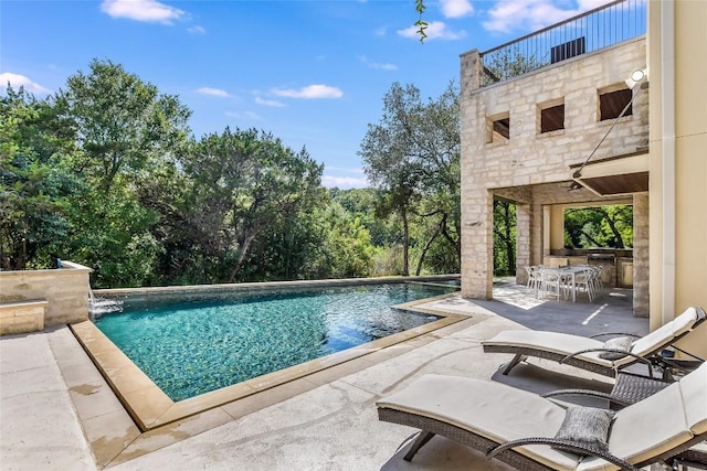 5802 Gentle Breeze Ter, Austin, TX 78731 - outdoor pool featuring a patio and outdoor dining space