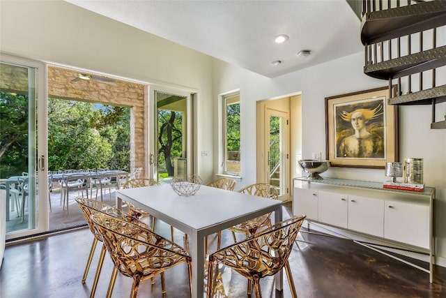 5802 Gentle Breeze Ter, Austin, TX 78731 - dining area featuring concrete floors and recessed lighting