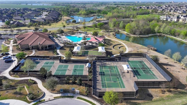 5314 Tribolo Trl, Round Rock, TX 78665 - aerial view of property and surrounding area with a nearby body of water and nearby suburban area