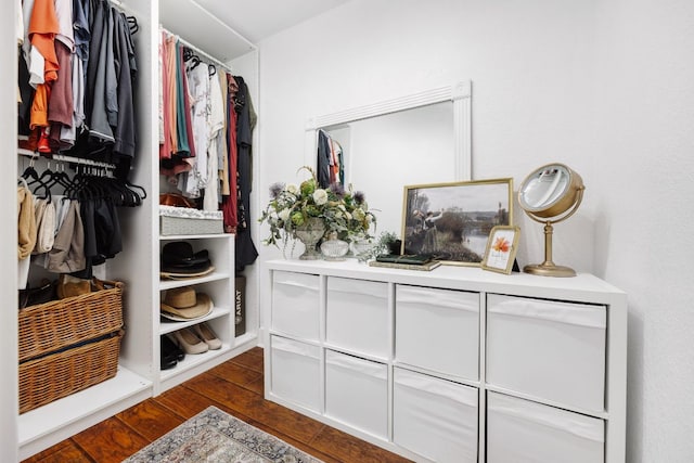 105 Wimberley St, Hutto, TX 78634 - walk in closet featuring dark wood finished floors
